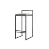 Modern Grey Counter Stool 4-Pieces with Velvet Upholstery & Back & Footrest