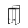 Modern Black Velvet Counter Stool with Back & Footrest 6-Pieces