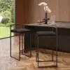 Modern Black Velvet Counter Stool with Back & Footrest 8-Pieces