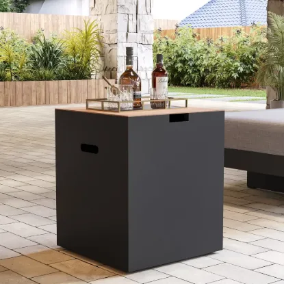 Tevara Outdoor 40 cm Gas Tank Cover Table in Grey
