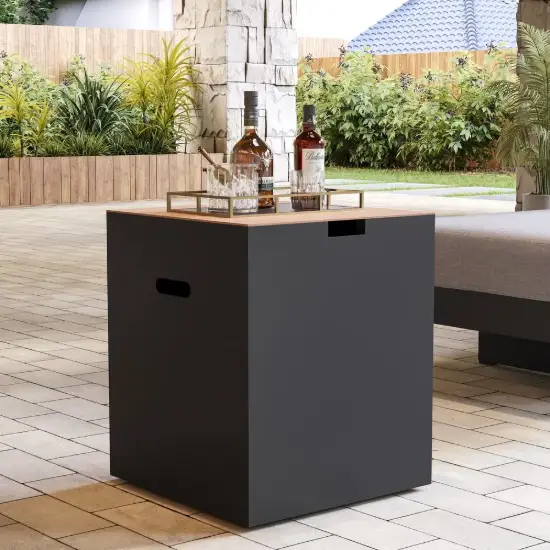Tevara Outdoor 40 cm Gas Tank Cover Table in Grey