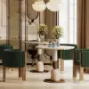 Picture of Velvet Upholstered Channel Tufted Barrel Accent Chair with Wooden Legs, Set of 2 – Green