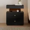 Krila Floating 3-Drawer LED Smart Nightstand with Light Set of 2 – Rectangular – Engineered Wood