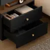 Krila Floating 3-Drawer LED Smart Nightstand with Light Set of 2 – Rectangular – Engineered Wood
