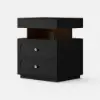 Krila Floating 3-Drawer LED Smart Nightstand with Light Set of 2 – Rectangular – Engineered Wood