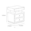 Krila Floating 3-Drawer LED Smart Bedside Table with Light – Rectangle – Nightstand – AUD-H1389