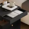 Krila Floating 3-Drawer LED Smart Bedside Table with Light – Rectangle – Nightstand – AUD-H1389