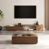Fero Mid-Century 120 cm Walnut Rectangular Coffee Table with 4 Drawers