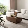 Fero Mid-Century 120 cm Walnut Rectangular Coffee Table with 4 Drawers