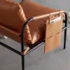 Modern Faux Leather Lounge Accent Chair with Metal Frame, Set of 2