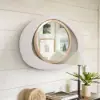 Modern White & Gold Abstract Geometry Wall Mirror Decor Living Room Bedroom