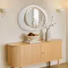 Modern White & Gold Abstract Geometry Wall Mirror Decor Living Room Bedroom