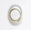 Modern White & Gold Abstract Geometry Wall Mirror Decor Living Room Bedroom