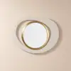 Modern White & Gold Abstract Geometry Wall Mirror Decor Living Room Bedroom