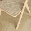 Japandi Dining Chairs Solid Wood Folding Rattan Side Chair Dining Room Chairs 8-Pieces