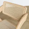 Japandi Dining Chairs Solid Wood Folding Rattan Side Chair Dining Room Chairs 6-Pieces