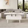Modern White Lift Top Coffee Table Extendable with Storage
