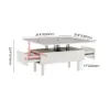 Modern White Lift Top Coffee Table Extendable with Storage