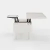 Modern White Lift Top Coffee Table Extendable with Storage