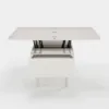 Modern White Lift Top Coffee Table Extendable with Storage
