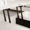 Modern White Lift Top Coffee Table Extendable with Storage