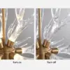 9-Light Resin Deer Horn Antler Ceiling Chandelier Lighting in Gold