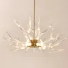 9-Light Resin Deer Horn Antler Ceiling Chandelier Lighting in Gold