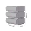 Humply Grey Faux Leather 3-Drawer Nightstand with Charging Station, Set of 2