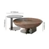 Modern 55 -90 cm 2-Piece Walnut Glass Top Nesting Coffee Table Set