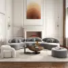 Modern 55 -90 cm 2-Piece Walnut Glass Top Nesting Coffee Table Set