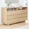 1200 mm Modern 6-Drawer Wood Dresser with Shelves