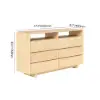 1200 mm Modern 6-Drawer Wood Dresser with Shelves