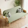 183 cm 2-Seater Velvet & Rattan Pull-out Sofa Sofa with Rotating Tray
