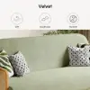 183 cm 2-Seater Velvet & Rattan Pull-out Sofa Sofa with Rotating Tray