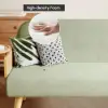 183 cm 2-Seater Velvet & Rattan Pull-out Sofa Sofa with Rotating Tray