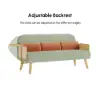183 cm 2-Seater Velvet & Rattan Pull-out Sofa Sofa with Rotating Tray