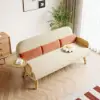 183 cm 2-Seater Cotton & Linen Pull-out Sofa Sofa with Rotating Tray
