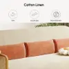 183 cm 2-Seater Cotton & Linen Pull-out Sofa Sofa with Rotating Tray
