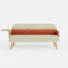 183 cm 2-Seater Cotton & Linen Pull-out Sofa Sofa with Rotating Tray