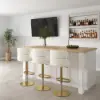 150 cm Modern Natural &White Kitchen lsland Kitchen Cabinet with Wine Storage