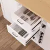 150 cm Modern Natural &White Kitchen lsland Kitchen Cabinet with Wine Storage