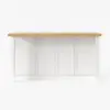150 cm Modern Natural &White Kitchen lsland Kitchen Cabinet with Wine Storage