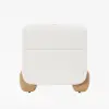 Picture of Curva Boucle 2-Drawer Bedside Table with Natural Wood Legs and USB Port, Set of 2
