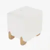 Picture of Curva Boucle 2-Drawer Bedside Table with Natural Wood Legs and USB Port, Set of 2