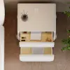 Curva Boucle 2-Drawer Bedside Table with Natural Wood Legs and USB Port