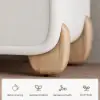Curva Boucle 2-Drawer Bedside Table with Natural Wood Legs and USB Port