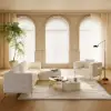 Axial Boucle Upholstered Accent Chair in Gold Finish