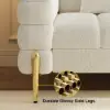Axial Boucle Upholstered Accent Chair in Gold Finish