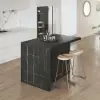 Modern 127 cm Wood Kitchen Island with Drawers & Cabinets, Black