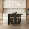 Modern 127 cm Wood Kitchen Island with Drawers & Cabinets, Black